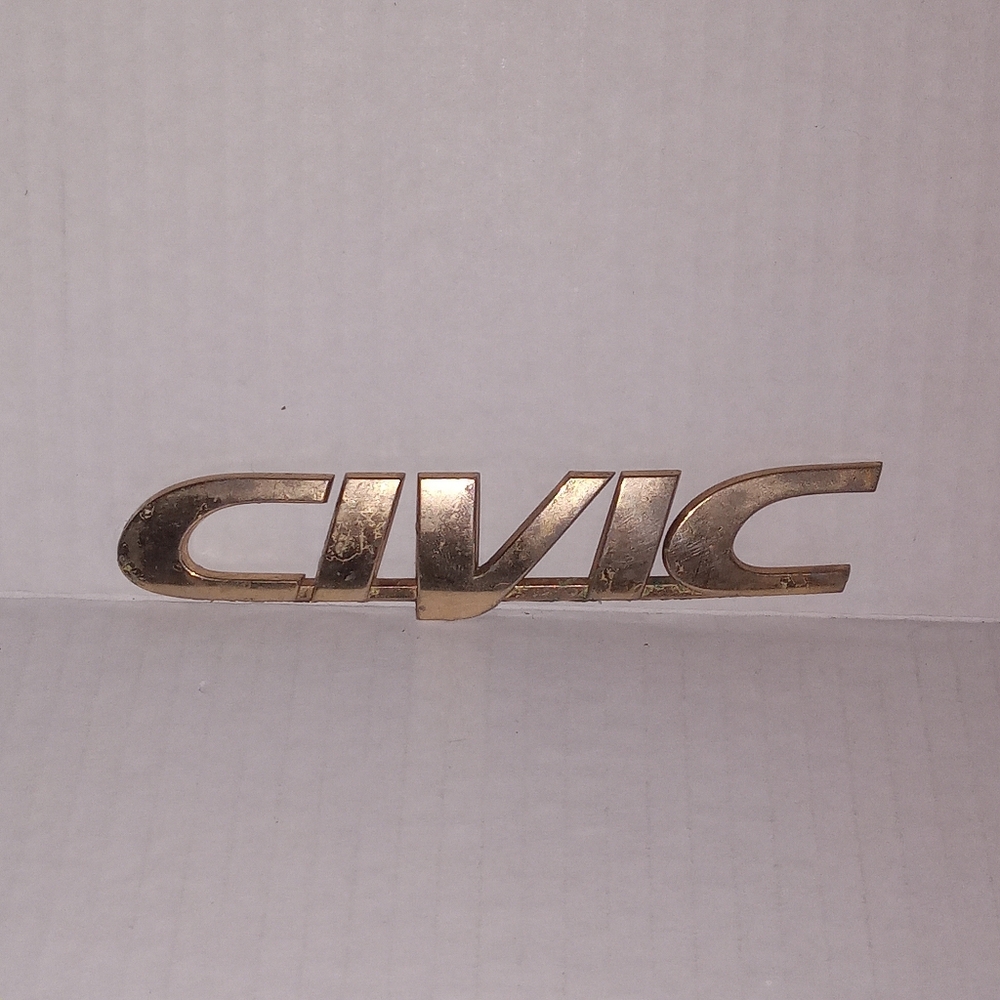 Honda Civic EK OEM 1996-2000 Gold Plated Rear Emblem Badge Logo Rare OEM